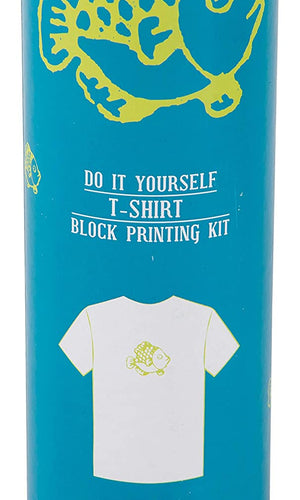 POTLI DIY Craft Kit Block Print Your T-Shirt ( Fish) ( 4 Years -6 Years)