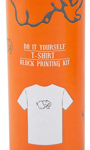 POTLI DIY Craft Kit Block Print Your T-Shirt (Elephant) ( 4 Years - 6 Years)