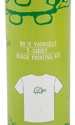 POTLI DIY Craft Kit Block Print Your T-Shirt (Turtle) ( 4 Years - 6 Years)