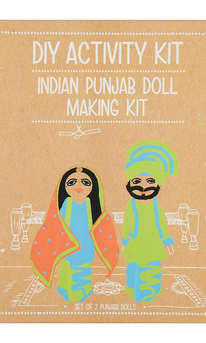 POTLI Handmade DIY Educational Toys Indian Traditional Doll Making Craft Kit (Costumes of Punjab) Set of 2 Dolls for ( 10 Years +)