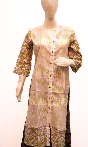 Lilac Stripe Women Long Kurta