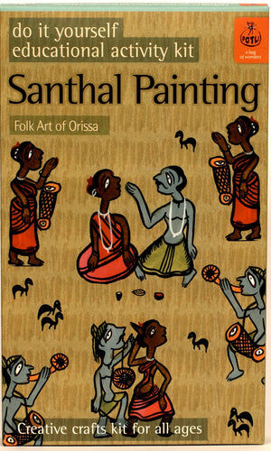 POTLI Handmade DIY Educational Colouring Kit - Santhal Painting of Odisha for Young Artists (5 Years +)