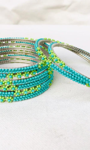 Handmade Bead Bangles (Set of 12)