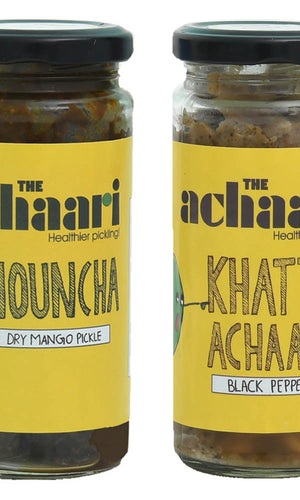 The Achaari Nouncha Dry Mango Pickle & Khatti Achaari Black Pepper