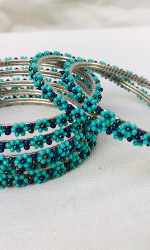 Handmade Bead Bangles (Set of 12)