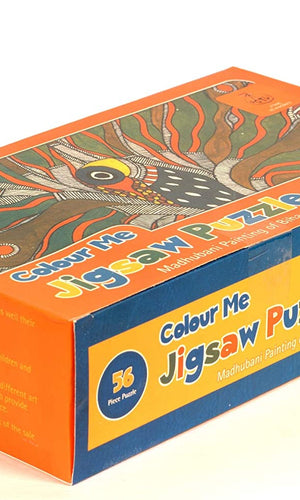 POTLI Handmade DIY Jigsaw Colouring Kit (Madhubani Painting of Bihar) for Young Artists 5 Years +