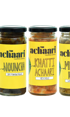 The Achaari Khatti Achaari Red Chilli, Nouncha & Meetha Raita