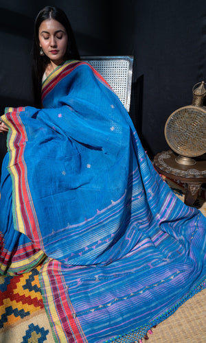 Bhujodi Cotton Linen Sari