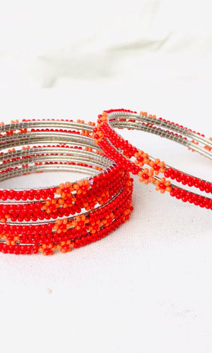 Handmade Bead Bangles (Set of 12)