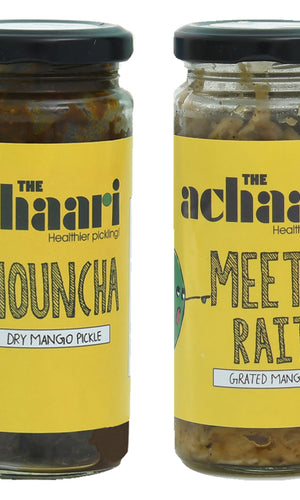 The Achaari Nouncha Dry Mango Pickle & Meetha Raita