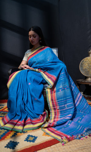 Bhujodi Cotton Linen Sari