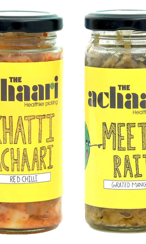 The Achaari Khatti Achaari Red Chilli & Meetha Raita