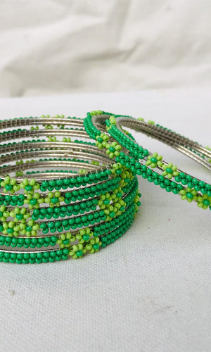 Handmade Bead Bangles (Set of 12)