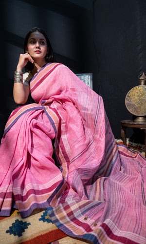 Bhujodi Cotton Linen Sari