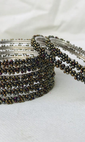 Handmade Bead Bangles (Set of 12)