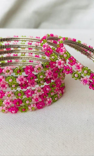 Handmade Bead Bangles (Set of 12)