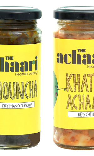 The Achaari Nouncha Dry Mango Pickle & Khatti Achaari Red Chilli