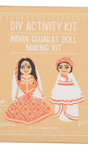POTLI Handmade DIY Educational Toys Indian Traditional Doll Making Craft Kit (Dolls of Gujarat)Set of 2 Dolls for ( 10 Years +)