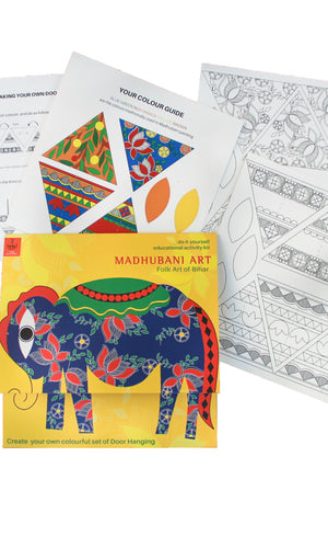 POTLI DIY Educational Craft kit - Paper Diya making kit with Madhubani Art 6 years +