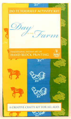 POTLI Handmade DIY Educational Wooden Block Printing Kit (Day In The Farm) for ( 5 Years +)