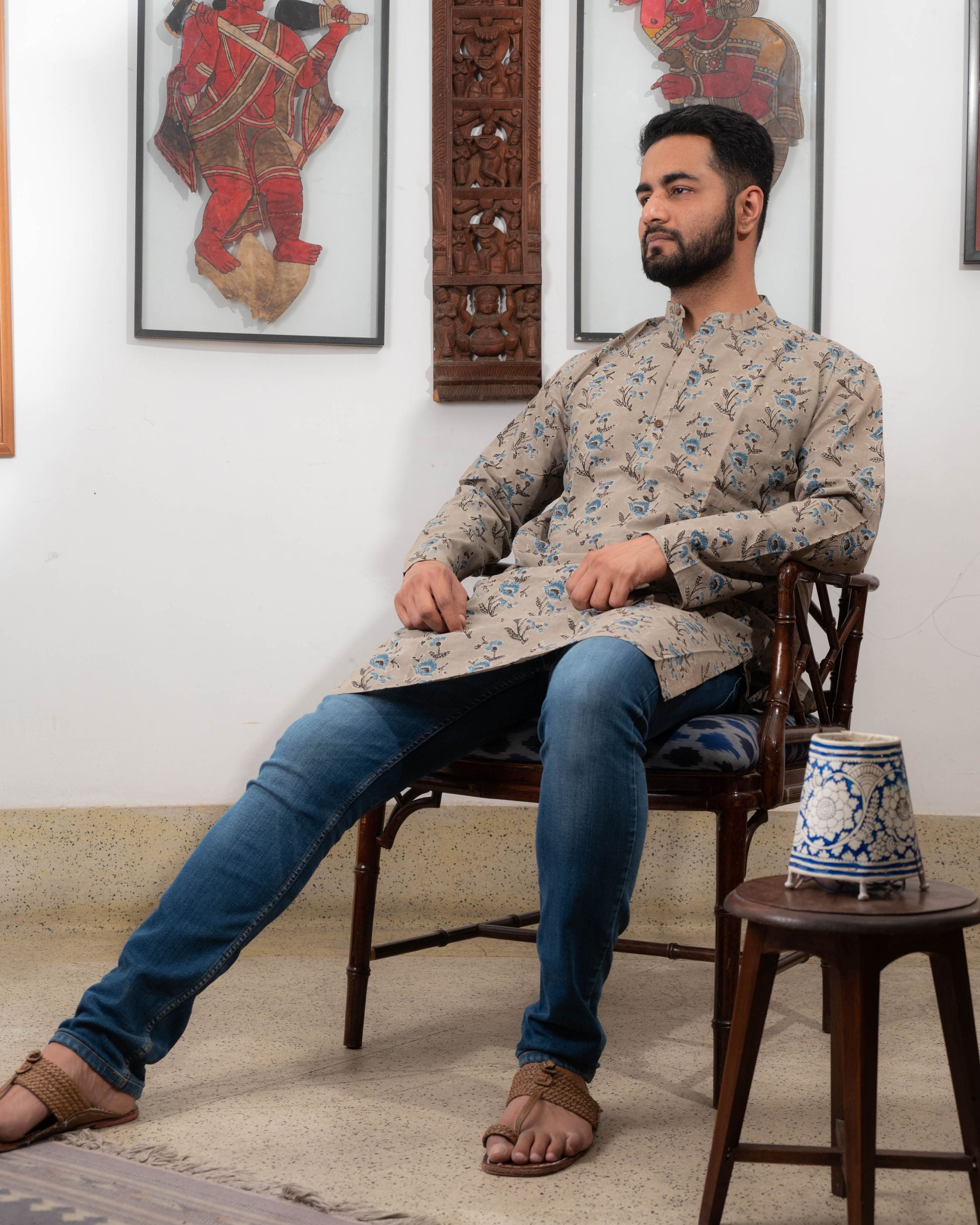 Long kurta with jeans deals
